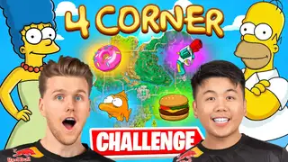  thumbnail: The 4 CORNER *Simpsons* Challenge in Fortnite!