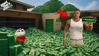  thumbnail: GTA V: Franklin and Shinchan Collecting Most Amount Of Money In 12 Hours In GTA 5 Telugu | #gta5